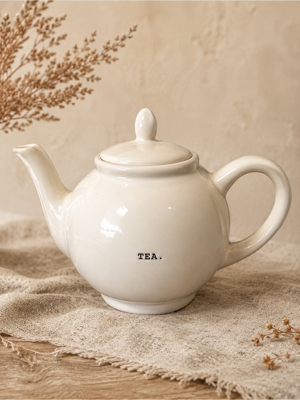 Rae‎ Dunn Teapot "TEA" Typewriter Font Farmhouse Kitchen Home Decor